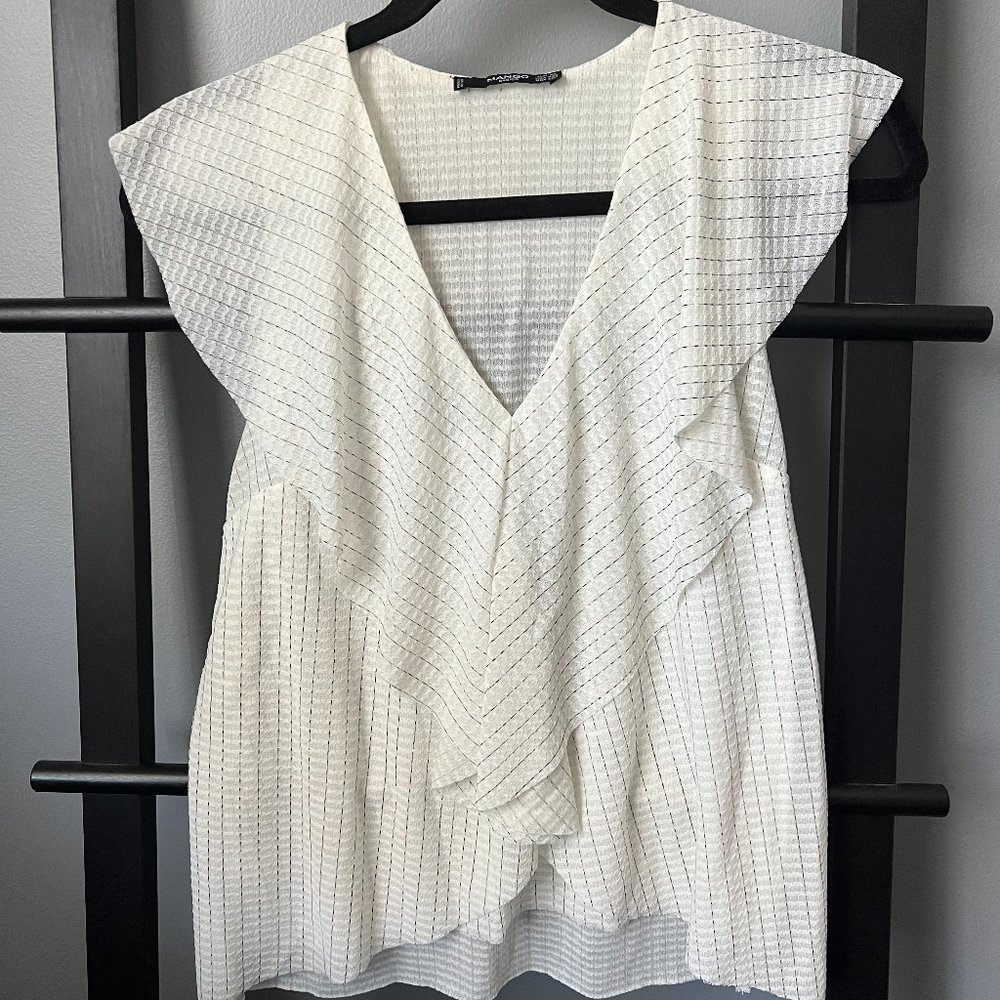 Mango White Flowy Top (XS)
